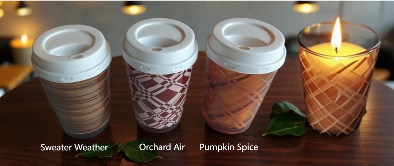 Decal Glass Candles With Coffee Mug Cap